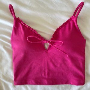 Carbon 38 Cropped top w/ removable padding & tie